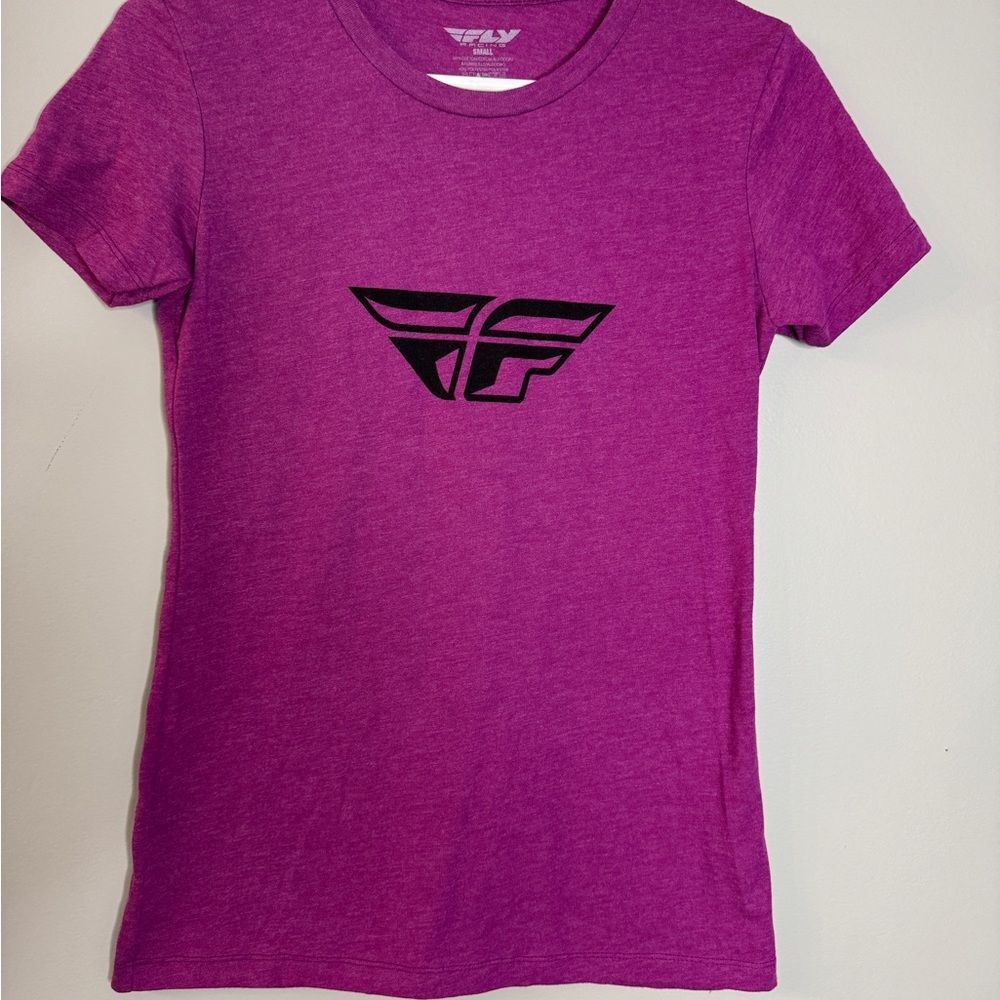 Women's Purple Fly Racing Tee Size Small. - Picture 1 of 4